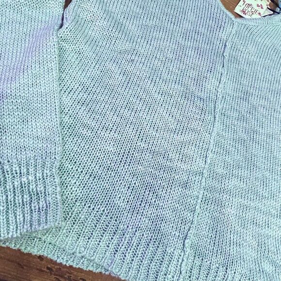 Hippie Rose Aqua Turquoise V Neck Sweater Size XS Oversized - Picture 10 of 12